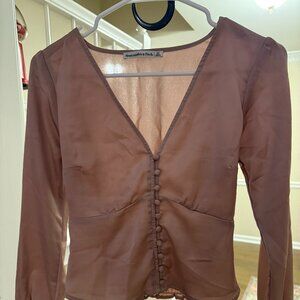 Abercrombie Satin Pink Top